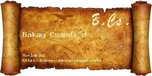 Bakay Csanád névjegykártya